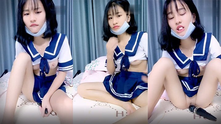 【清纯学生妹】短发学生妹制服道具露脸自慰